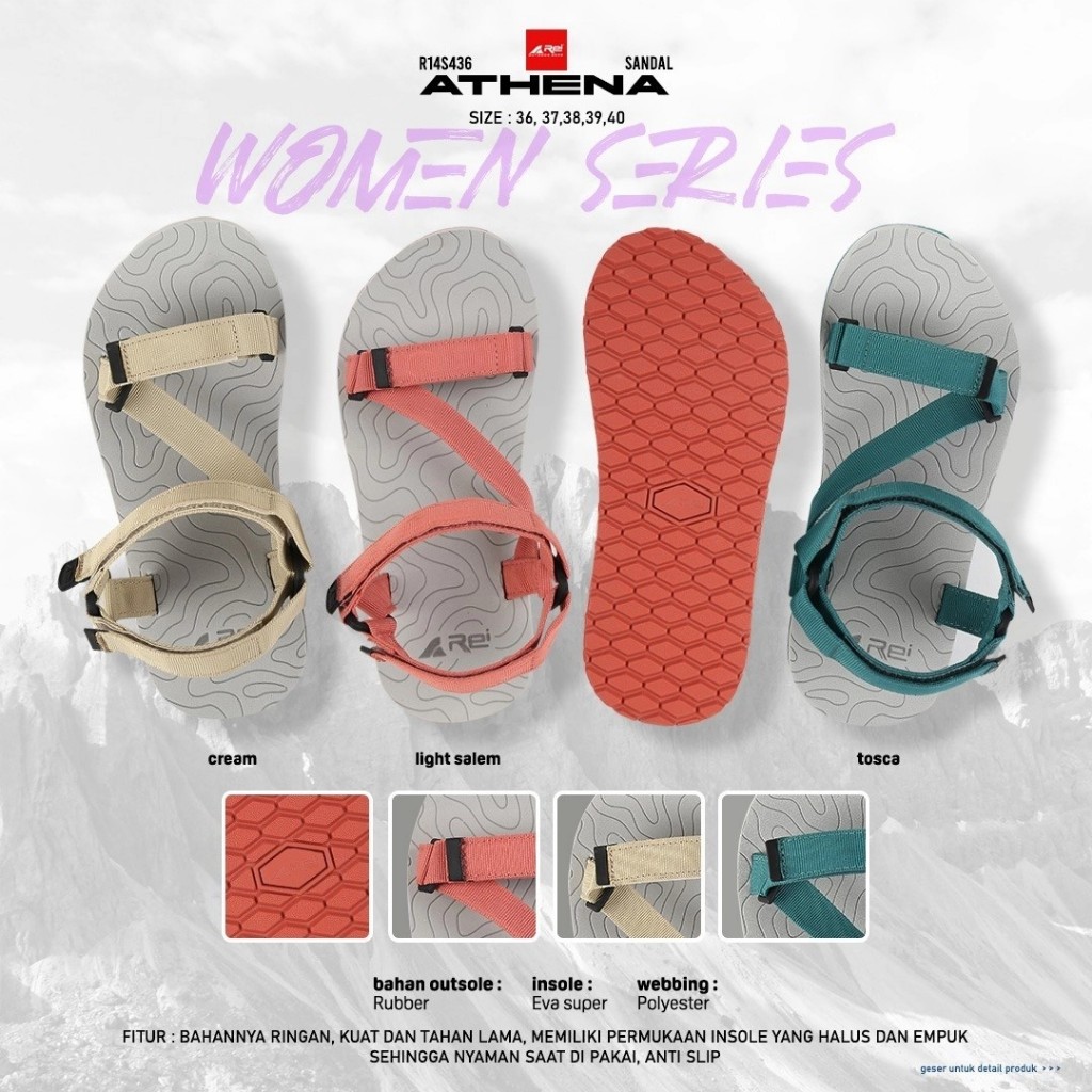Sandal AREI Palang Athena Women Series Arei Outdoorgear NEW PRODUCT / Sandal Casual / Sandal Gunung 