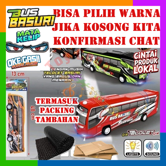 TERLARIS MAINAN BUS TELOLET BASURI LAMPU DAN LAGU/ BUS BASURI TELOLET VIRAL SNI (PACKING