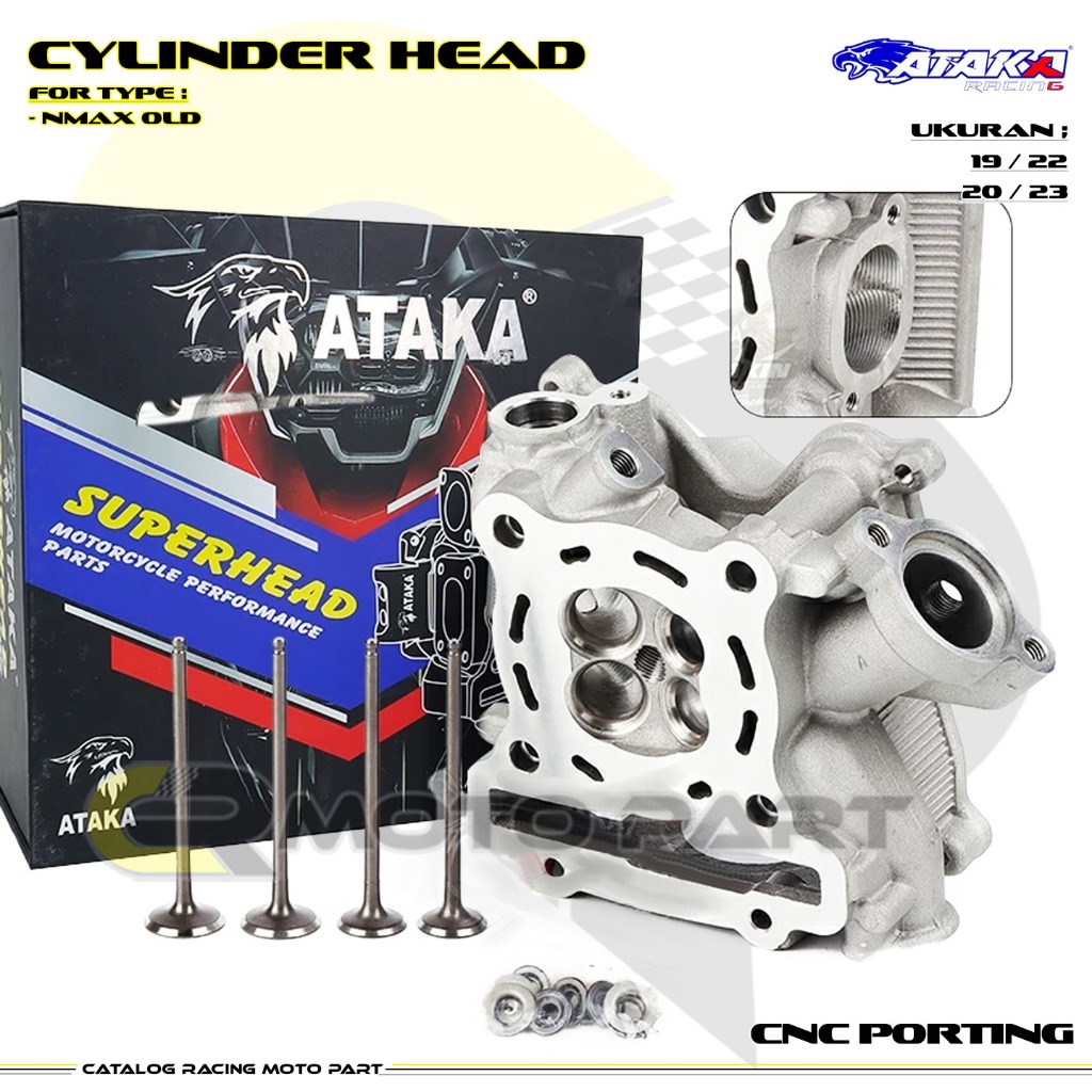 ATAKA RACING Super Head Porting CNC Nmax OLD Nmax Lama 22/19 23/20 Head Cylinder