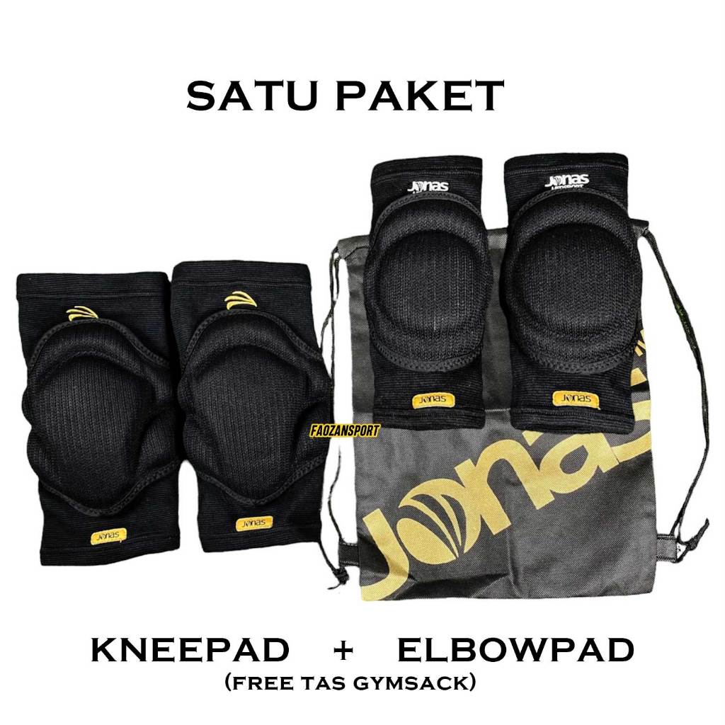 Satu paket kneepad Jonas Elite X2 dan Elbowpad Zero Pelindung lutut dan siku kiper futsal original