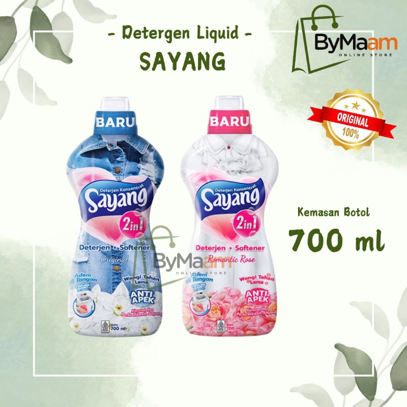SAYANG Detergen Liquid 700 ml Original, Rose | Deterjen Cair Kemasan Botol