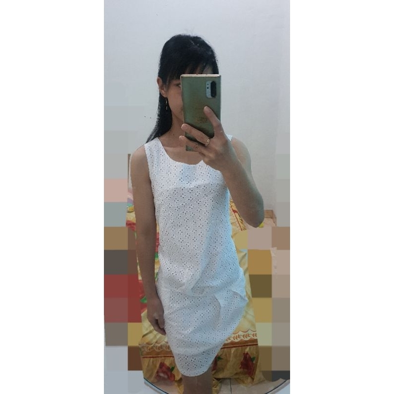 preloved dress putih / dress casual / dress pesta