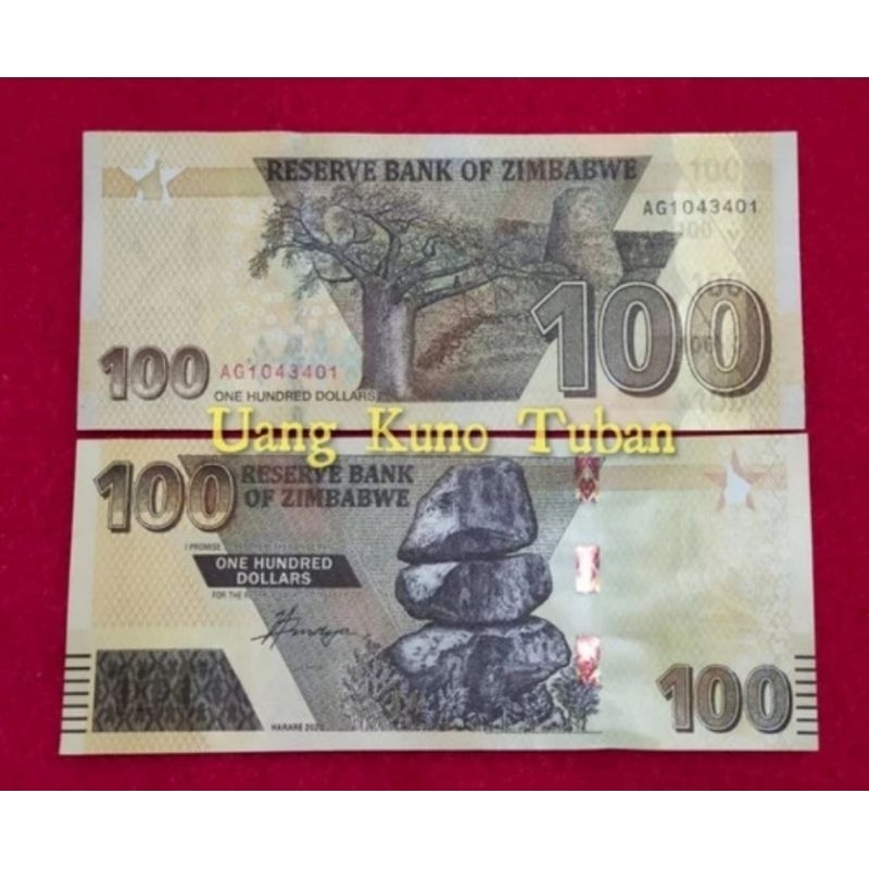 uang asing ZIMBABWE 100 DOLLARS