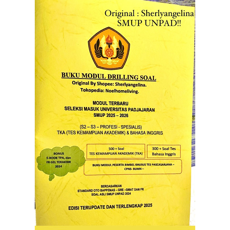 Buku Modul SMUP UNPAD Pascasarjana 2025 (S2 - S3 - Doktor - Profesi) TKA dan Bahasa Inggris