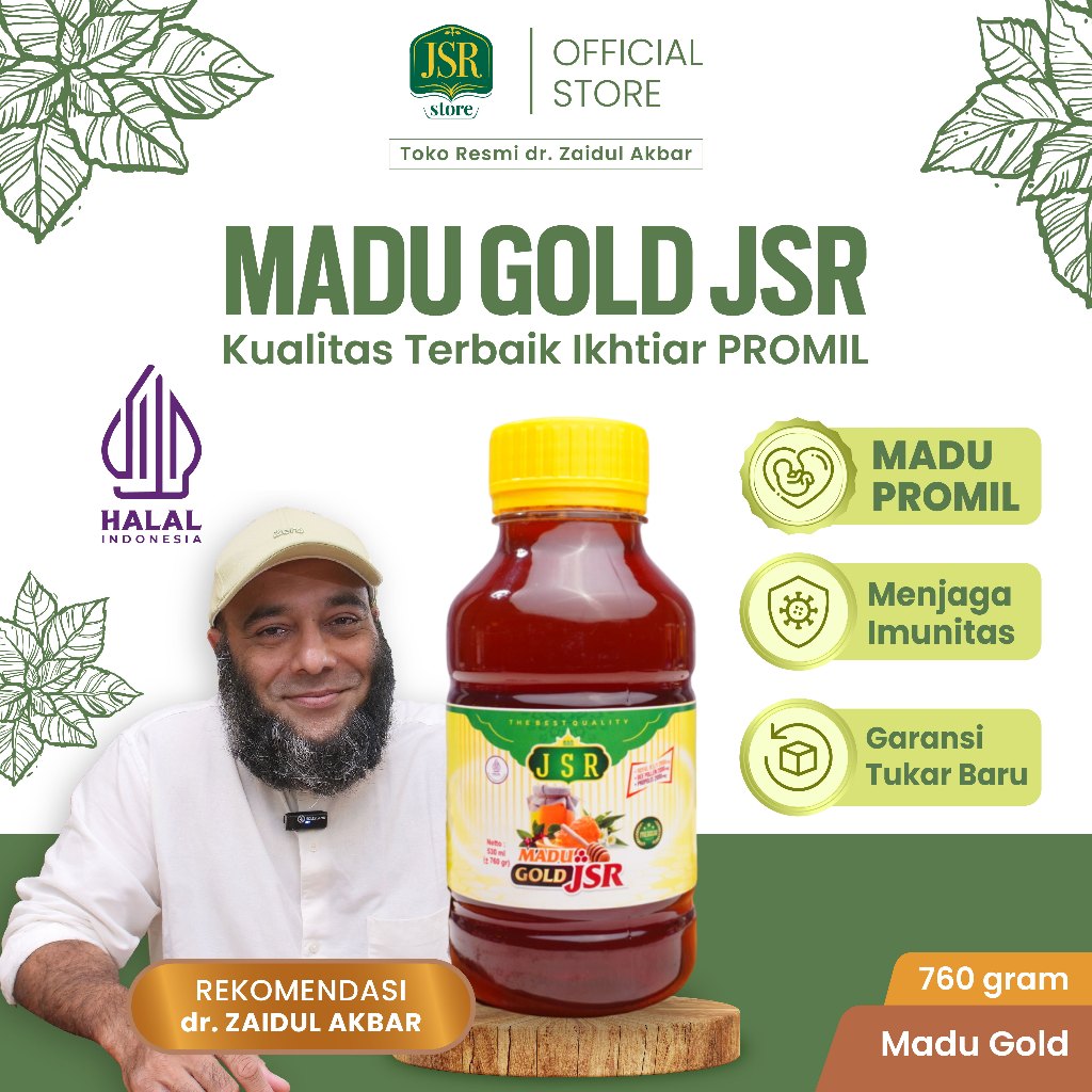

MADU GOLD JSR dr Zaidul Akbar Madu Promil, Pelengkap Nutrisi Program Hamil - 760gram