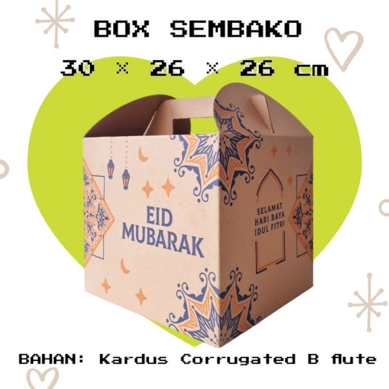 

(MIN ORDER 5 PCS) DUS SEMBAKO LEBARAN IDUL FITRI 30x26x26 / BOX HAMPERS PARCEL