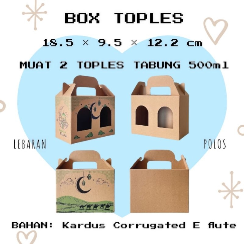 

(MIN ORDER 10 PCS) BOX TOPLES TABUNG 500ml / GABLE BOX 18.5x9.5x12.2 / DUS HAMPERS PARCEL LEBARAN IDUL FITRI NATAL