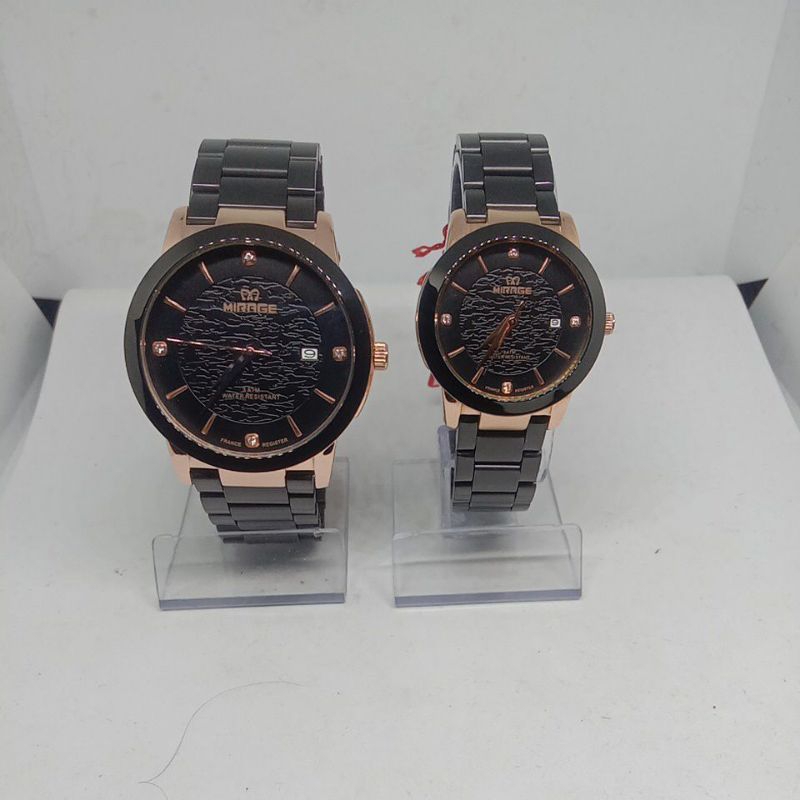 Jam Tangan Mirage (8809BRP-L) Pasangan Tali rantai RoseGold (Original)