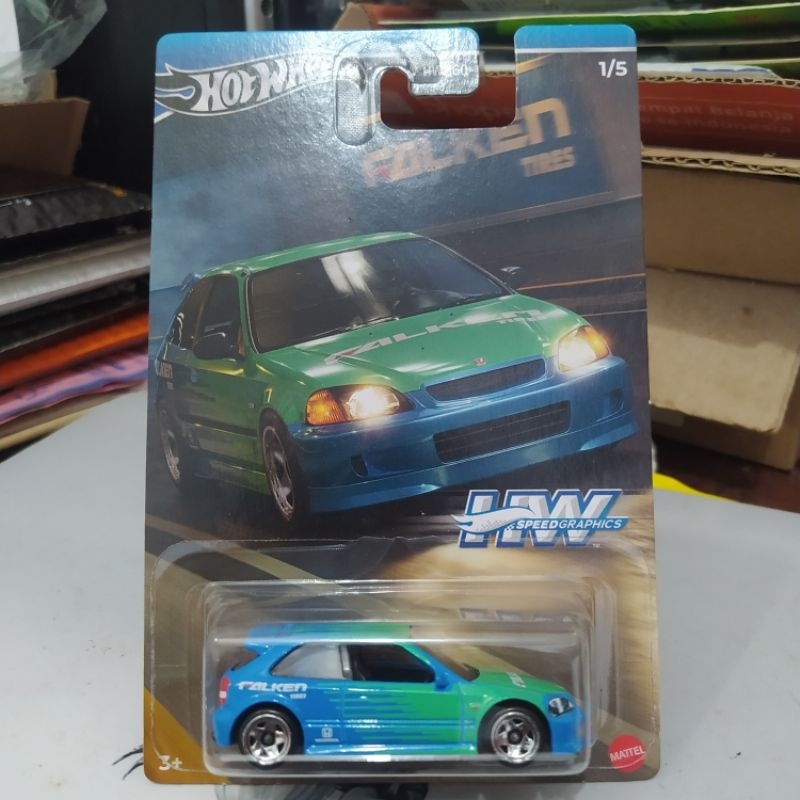 HotWheels 99 honda civic type r ek9 falken- Hot Wheels 99 honda civic type r ek9 speed graphics