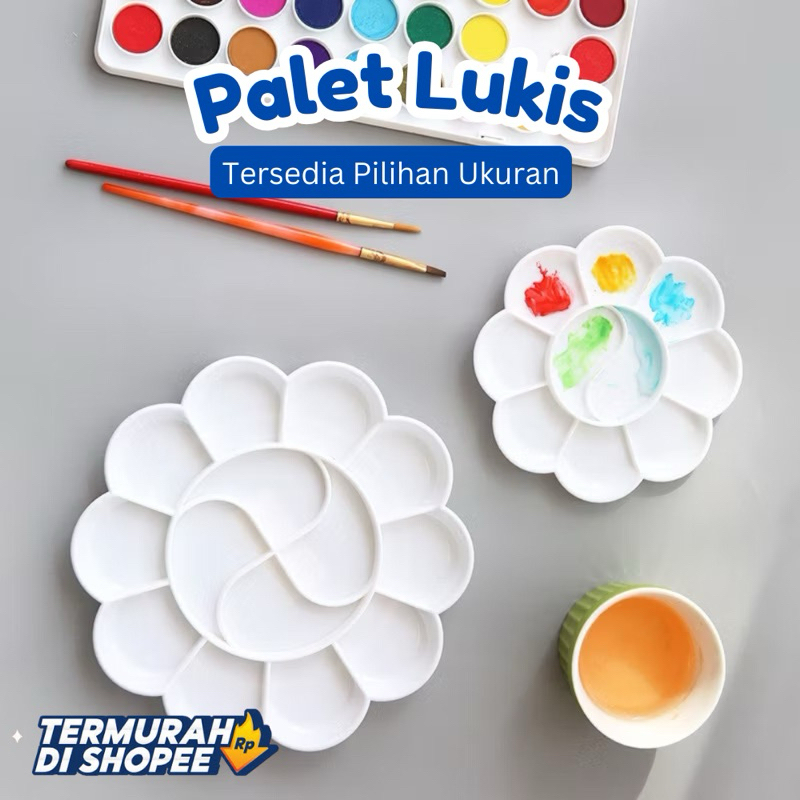 

PALET LUKIS bunga/ palet cat air/￼Piring Cat Air / Palet Palette Lukis Acrylic Murah / Tempat Cat Air Bunga [EDUFUNTOYS]