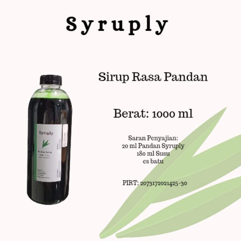 

Syruply Pandan 1000 ml - Sirup Rasa Pandan