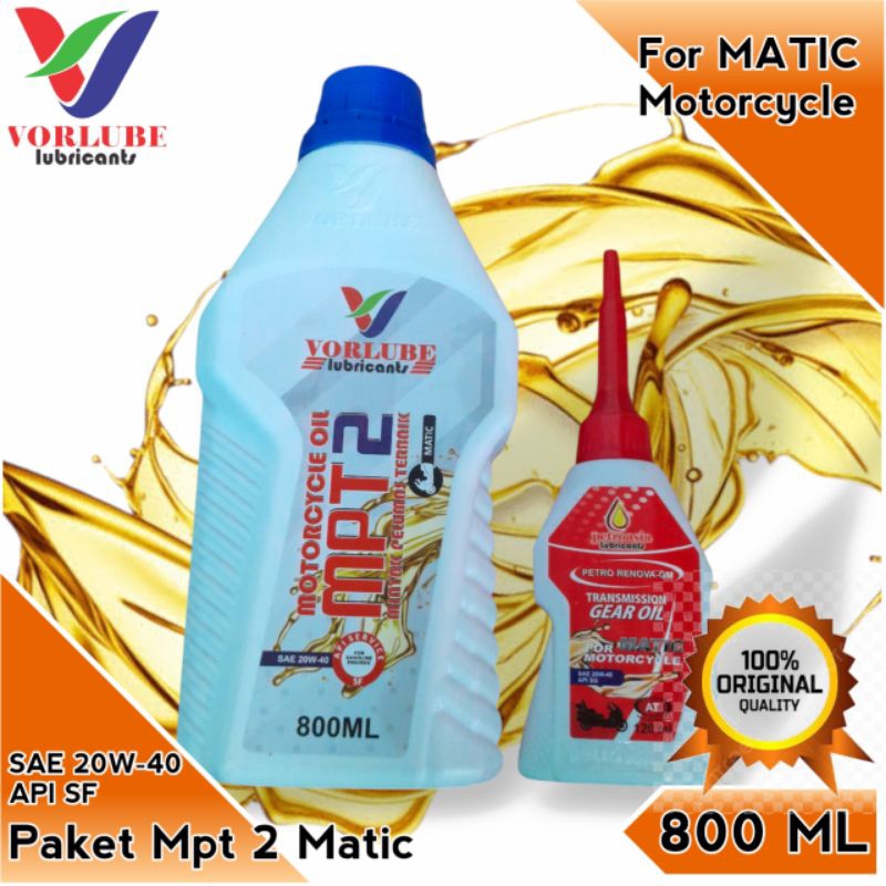 VORLUBE Paket Oli Oil Matic MPT2 MPT 2 sae 20w 40 800ml