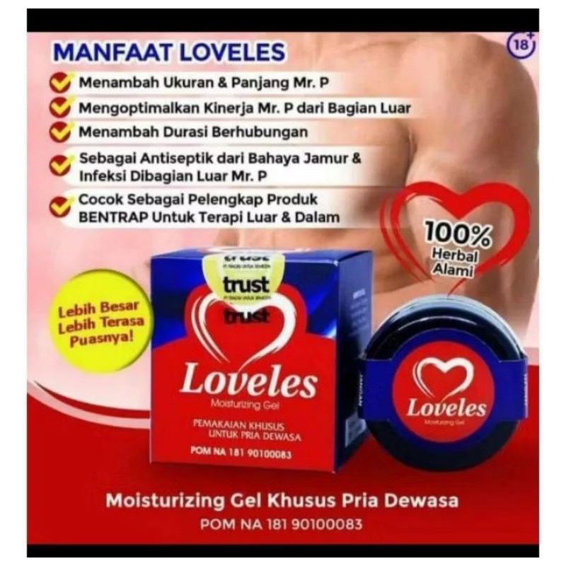 Loveles Asli - Loveless Moisturazing gel asli obat pria oles herbal alami