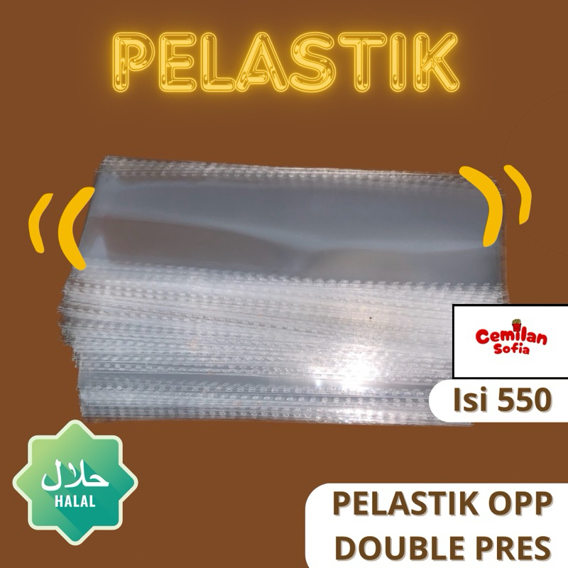 

PELASTIK OPP DOUBLE PRESS 500g ISI 550 LEMBAR UKURAN 6x20cm