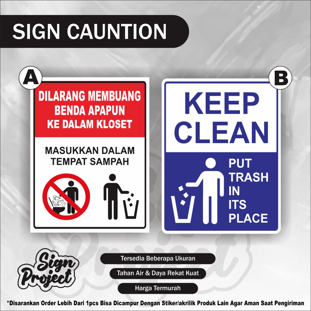 

STIKER/STICKER JAGALAH KEBERSIHAN-KEEP CLEAN JANGAN MEMBUANG SAMPAH KE DALAM KLOSET