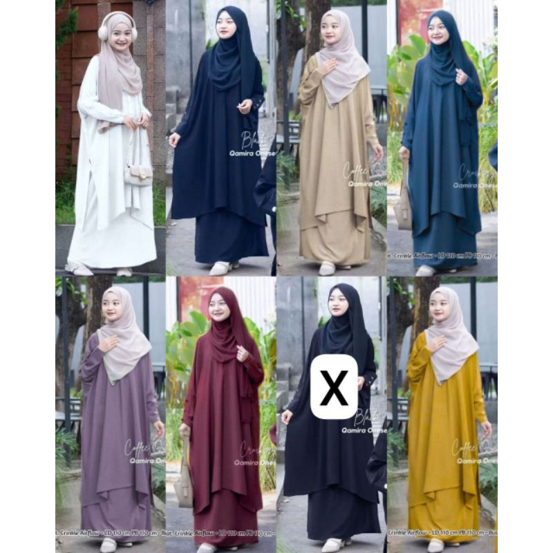 (PROMO) Set Malaysia Setelan Rok Viral // Qamira Oneset Muslim Kekinian