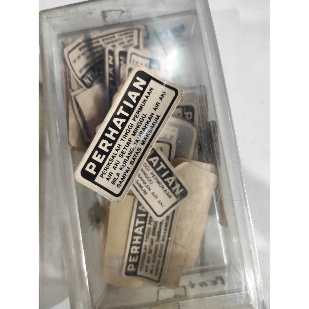 stiker perhatian aki honda