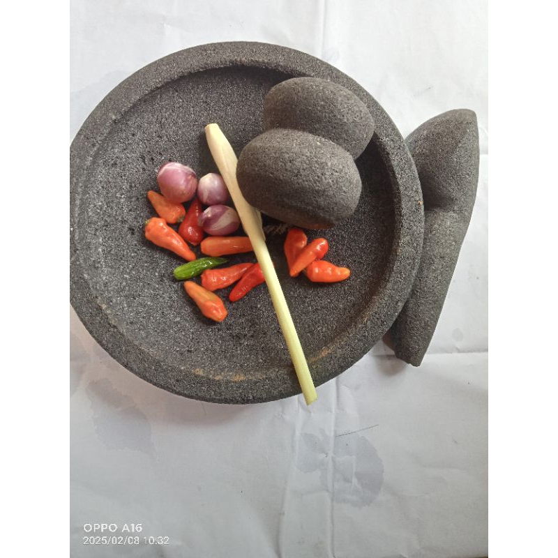 COBEK BATU ASLI 25,26 CM BATU GILINGAN ULEK COBEK BATU GUNUNG