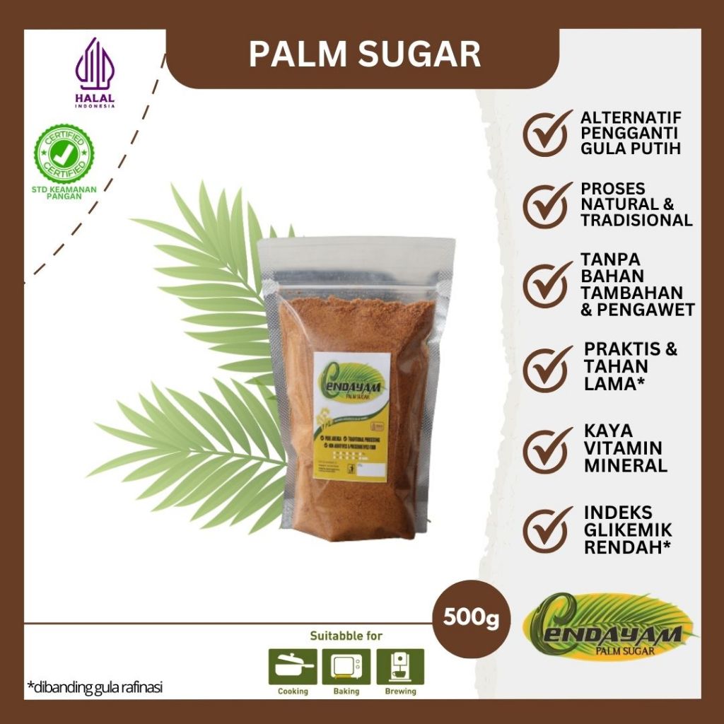 

PALM SUGAR 500G - GULA AREN - CENDAYAM GULA SEMUT AREN PREMIUM