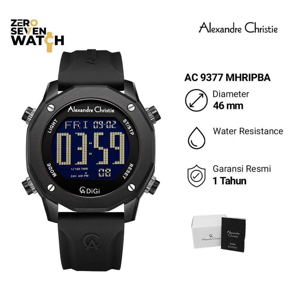 Jam Tangan Pria Alexandre Christie AC 9377 AC9377 Original Rubber - Full Black