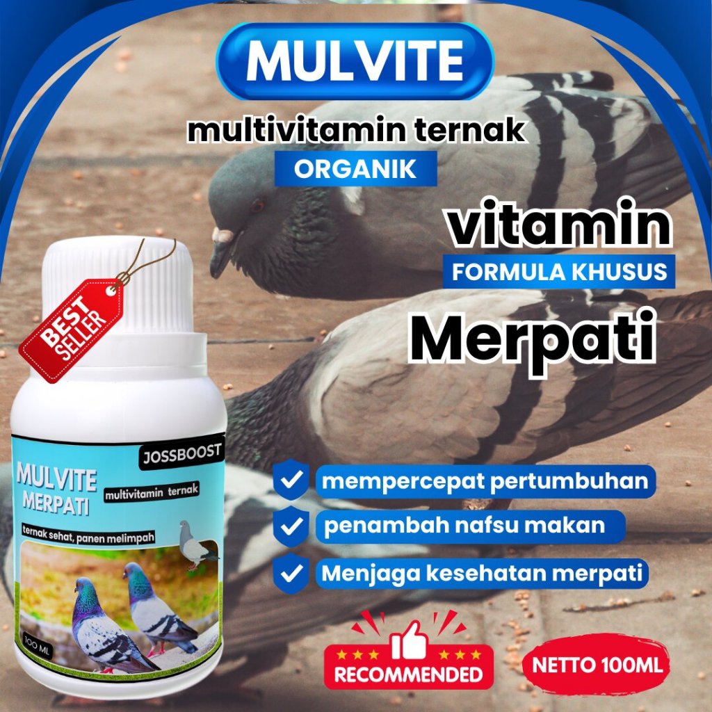 MULVITE Vitamin Burung merpati Agar Cepat Bertelur Obat Betina Anti Macet Nelur Untuk Ternak Breedin