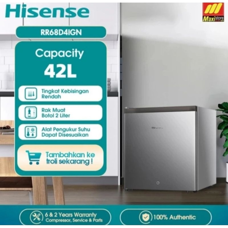 KULKAS PORTABLE HISENSE KULKAS MINI BAR PORTABLE HISENSE RR68D4IGN