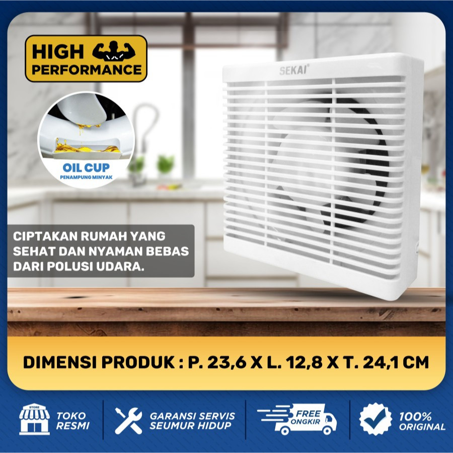 SEKAI Exhaust Fan / Kipas Hexos Dinding 6 Inch - WEF 691