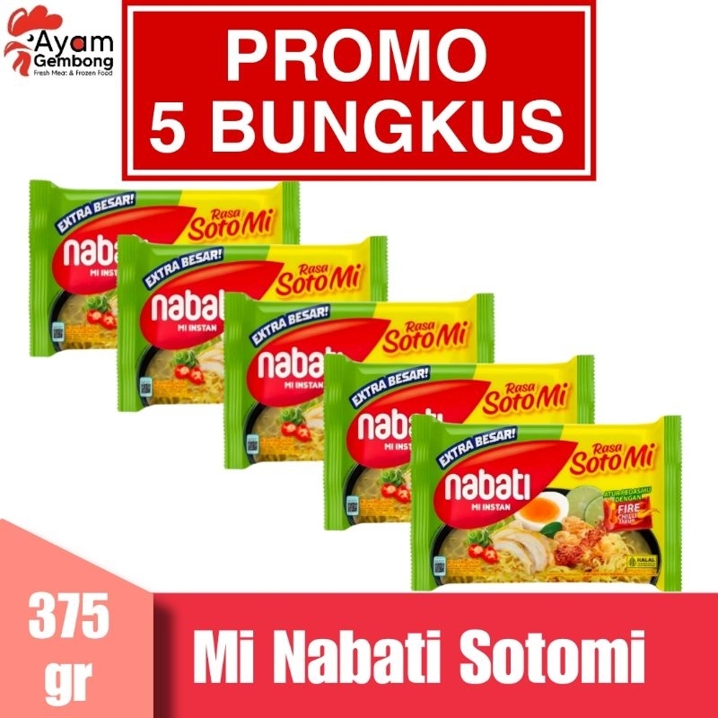 

PROMO 5 BUNGKUS MI NABATI RASA SOTOMI 75gr