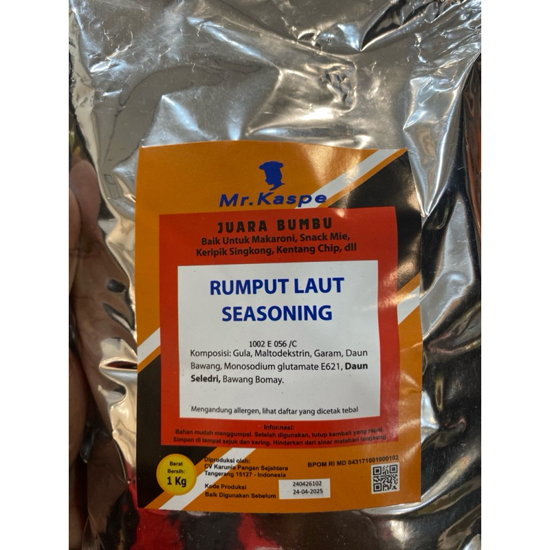 

Mr. Kaspe Juara Bumbu Rumput Laut Seasoning 1kg