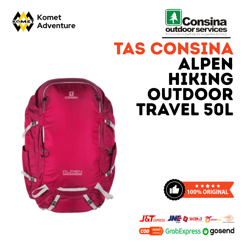 Tas Consina Alpen | Hiking Outdoor Travel 50L | tas carrier 50 liter