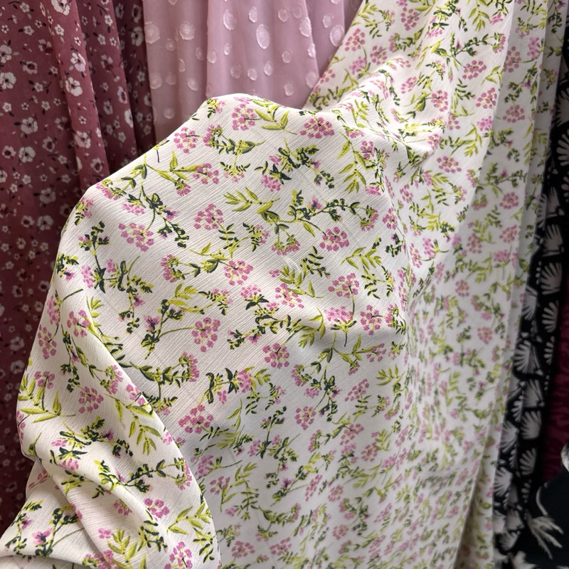 Kain Ceruty Yoryu Premium motif - kain motif bunga sakura - kain yoryu motif - kain ceruti Bangkok p