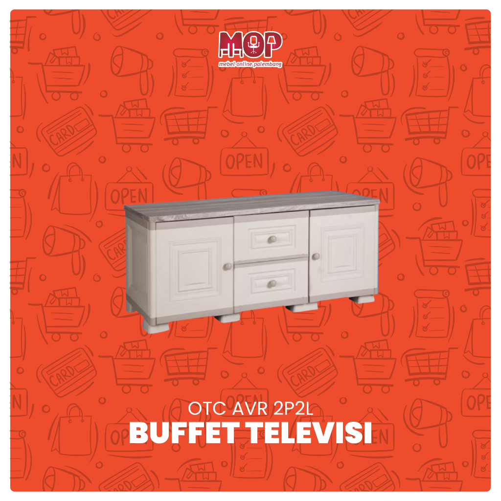 Olymplast Meja TV Buffet TV Minimalis Plastik Lemari TV Olymplast OTC AVR 2P2L meja tv