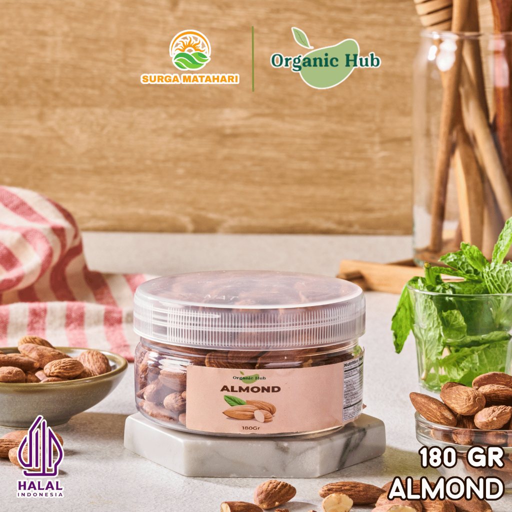 

Organic Hub Kacang Almond Roasted Panggang 100% Premium Original Natural 180 gr
