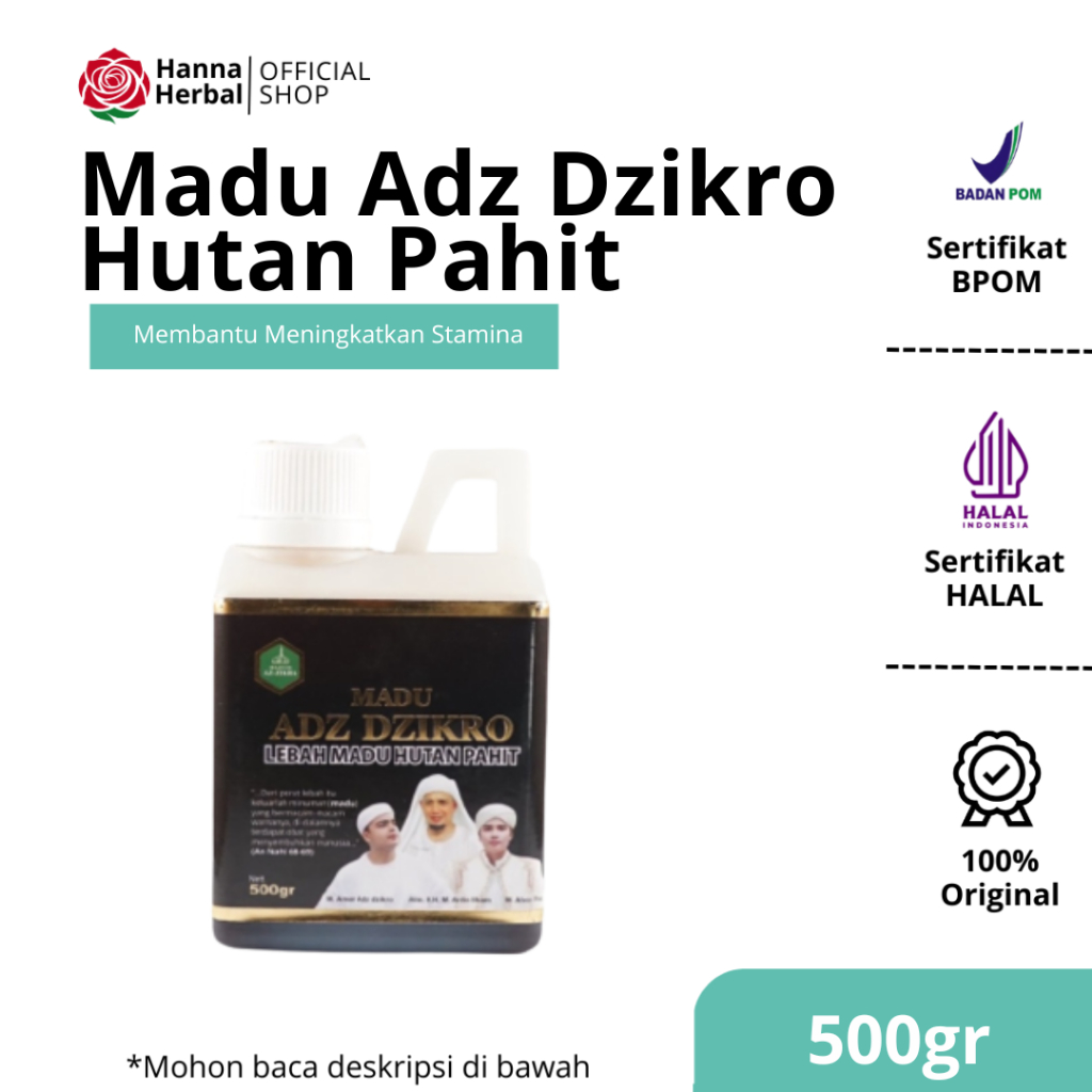 

ADZ DZIKRO Madu Kesehatan Hutan Hitam Pahit 500 Gram