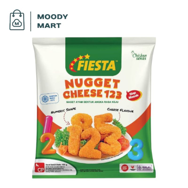 

Fiesta Chicken Nugget Cheese 123 400gr / Fiesta Naget Ayam Bentuk Angka Rasa Keju 400gr