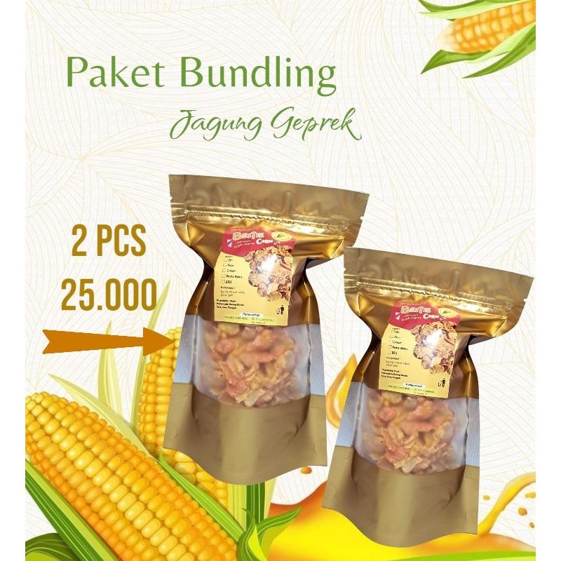 

PAKET BUNDLING / 2PCS HANYA 25K/ JAGUNG GEPREK / EMPING JAGUNG / ANEKA RASA / BY: HM_RUANG RINDU