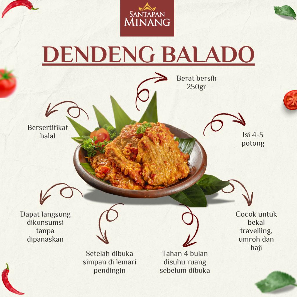 

Promo 7.7 Dendeng Balado Sapi Basah Lambok Asli Khas Padang 250 Gram Halal Santapan Minang