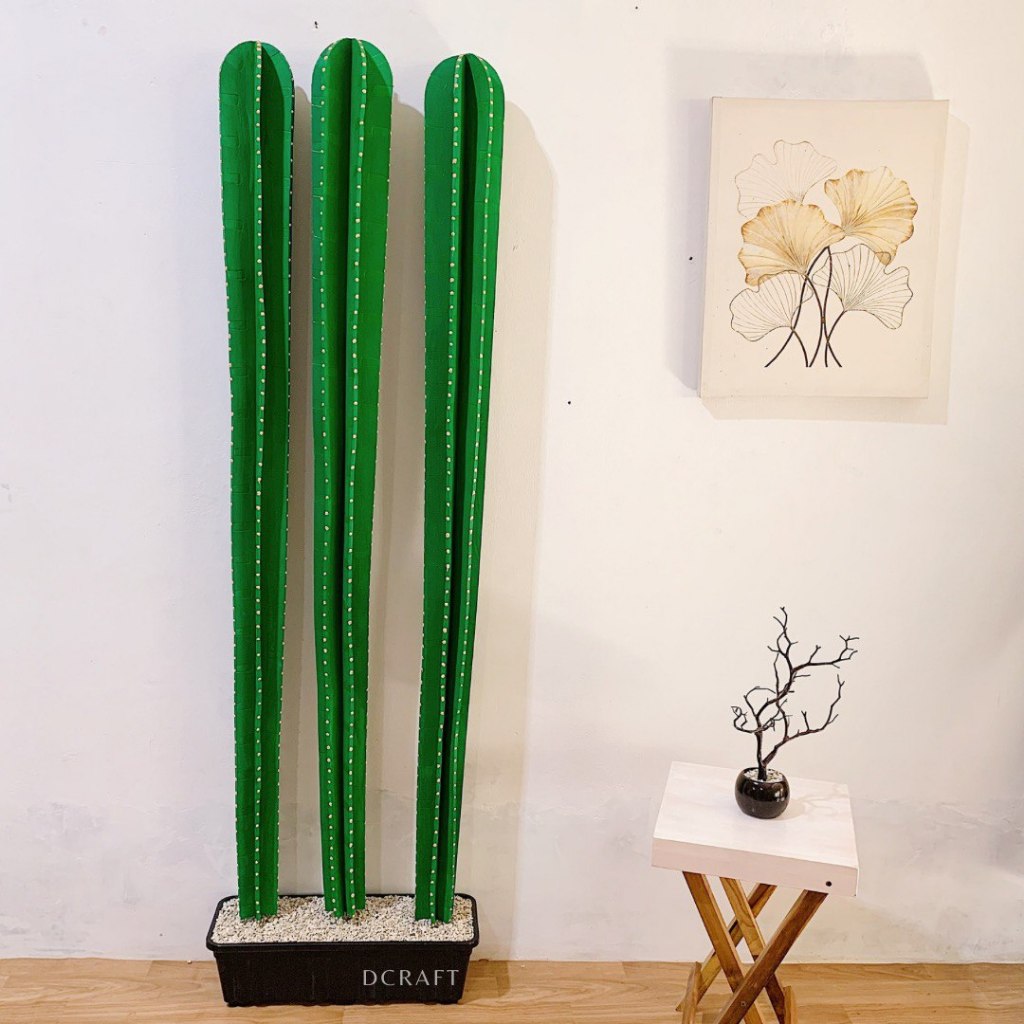Partisi Tanaman Kaktus Artificial Sekat Ruangan Dekorasi Tanaman Hias
