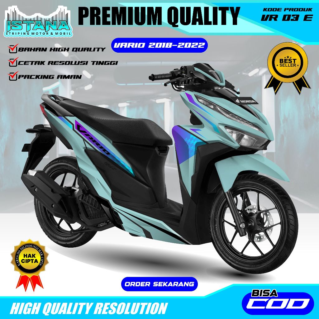 VR03-STIKER VARIO 125 TERBARU 2022 FULL BODY GLOSSY DOFF-DECAL STIKER MOTOR VARIO 125 2018 2022