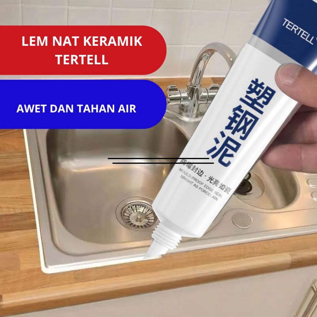 TERTELL Lem Nat Keramik Kamar Mandi Waterproof 150 Ml / Tile Reform Waterproof Pengisi Celah Nat Ker