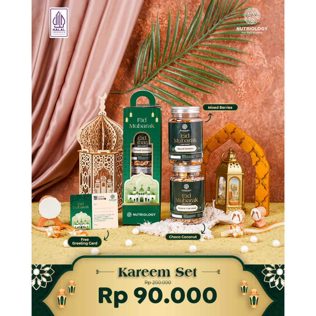 

Parcel Hampers Lebaran Idul Fitri Parsel Bingkisan Gift Hamper Hadiah Granola Nutriology Kareem Set