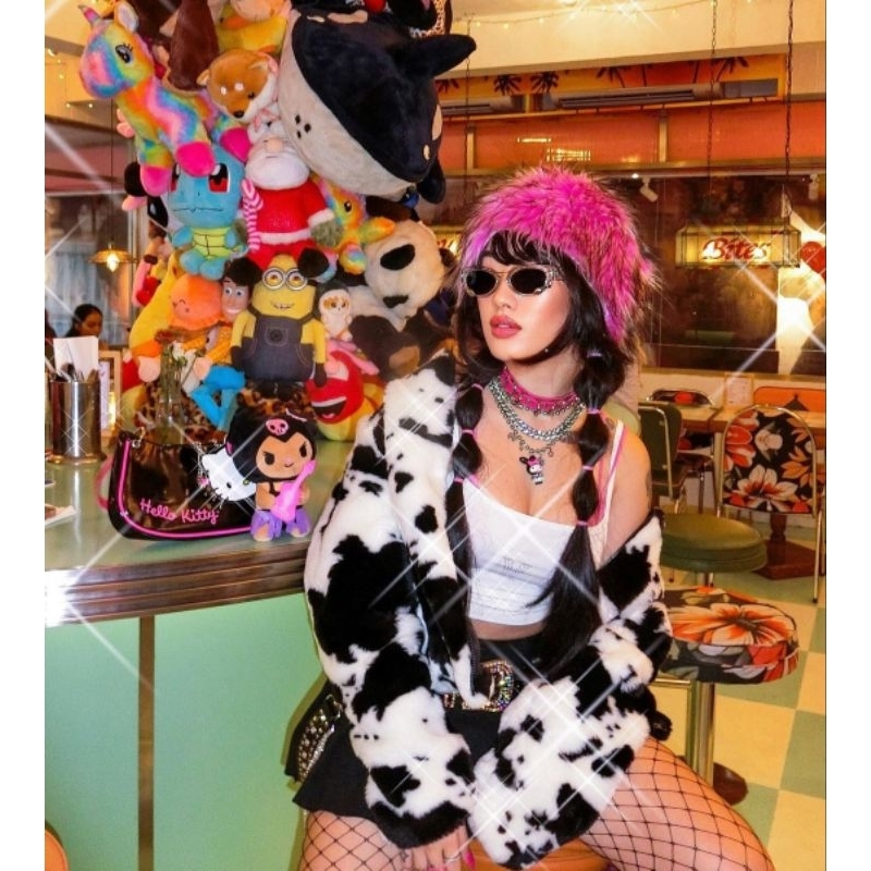 Fluffy fur winter hat - Bucket hat bulu korea