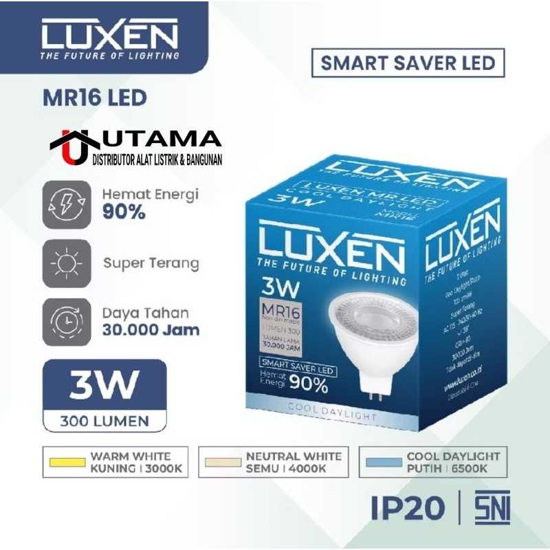 Luxen Spotlight LED Halogen MR16 3 watt