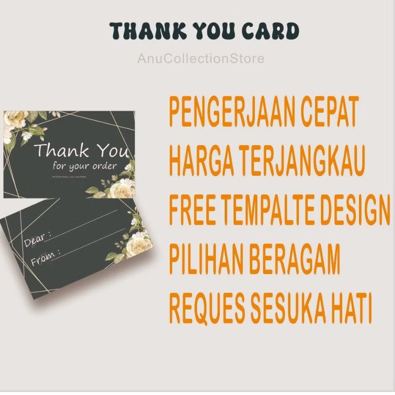 

Thank you card CUSTOM Online shop / kartu ucapan terima kasih