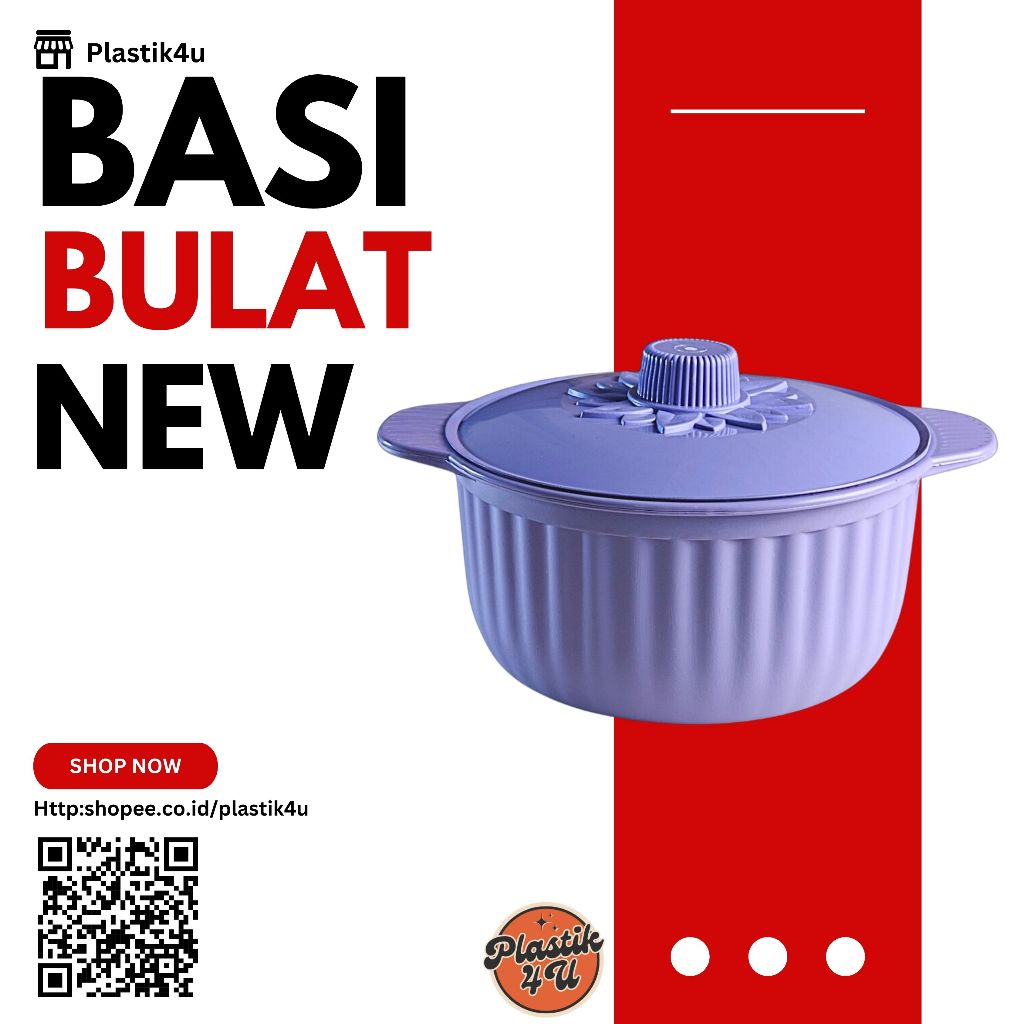 Basi Bulat Besar PlastikTempat Sayur Makanan Wadah Saji Prasmanan Mangkok Sop Plastik BPA Food Grade