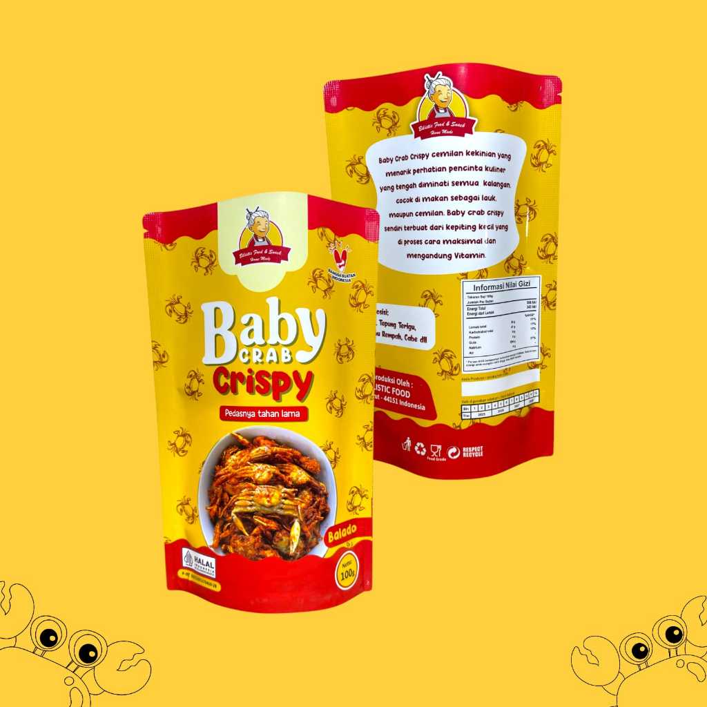 

AGEN Baby Crab 100Gr Termurah rajungan krispy halal kepiting kriuk camilan seafood crab krips renyah Viral Snack Cemilan Pusat