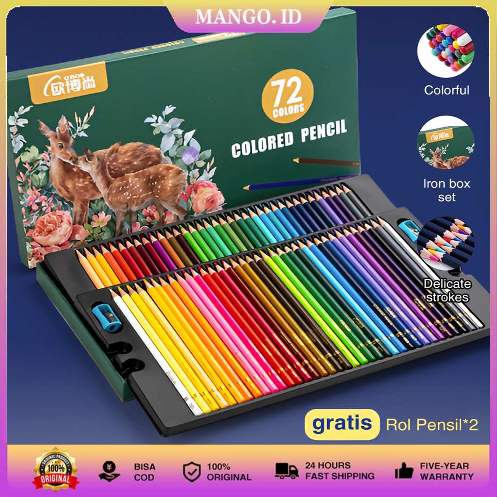 

[Ready COD]48/72 Warna High-grade Oil Pencil Color Pensil Warna Minyak Artist Pencils Set Mix media