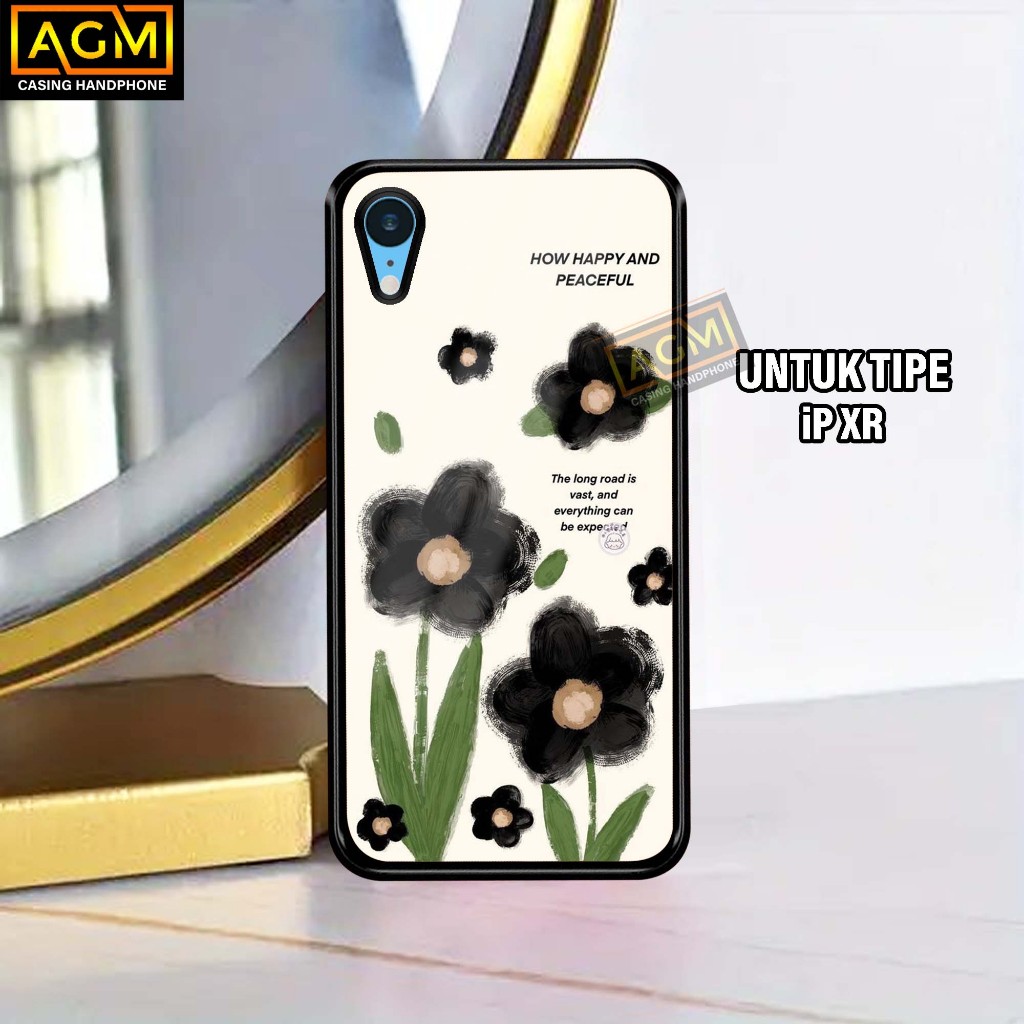 Case iPhone XR Terbaru Case kilau - New Case Glossy casing Hp iPh XR [MOTIF-FLOWER] -AGM Case Hardca