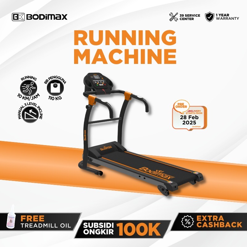 Bodimax New Running Machine / Treadmill / Alat Olahraga / Fitness