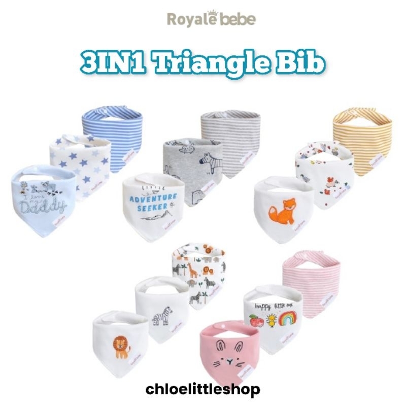 Mom's Care Bib / Royalebebe Triangle Bib / Royale Bebe Bib Slabber Tatakan Iler Segitiga